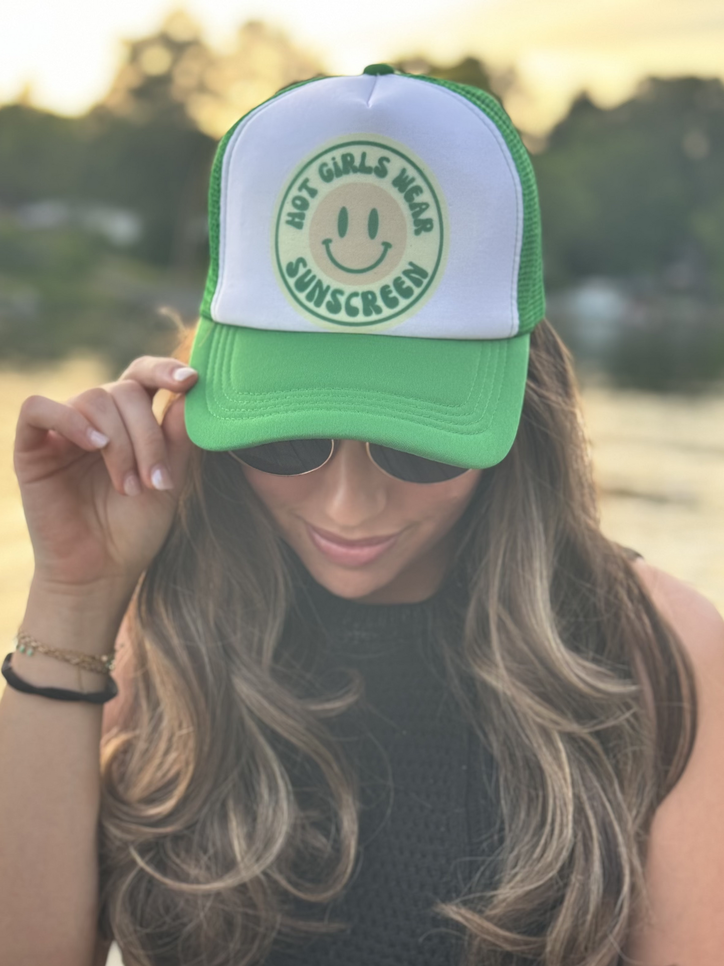 Hot Girls SPF Trucker Hat - Green
